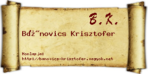 Bánovics Krisztofer névjegykártya