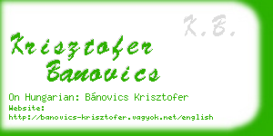 krisztofer banovics business card