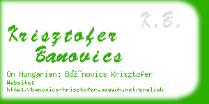 krisztofer banovics business card